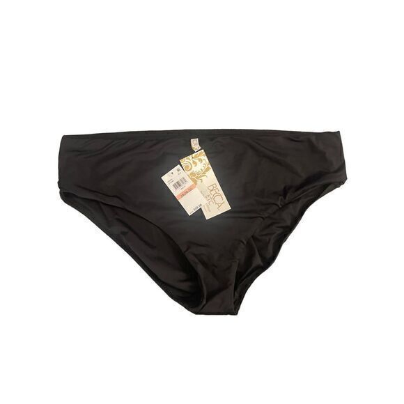 Becca ETC Black‎ Solid Hipster Bikini Bottoms Size 2X - Picture 1 of 4
